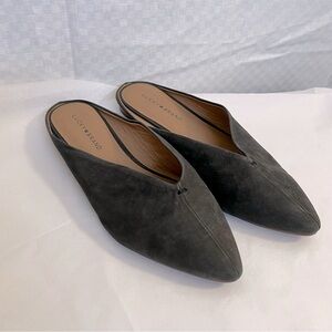 Lucky Brand Dark Gray/Black Women's Leather Mules